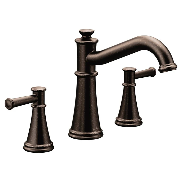 Roman Tub Filler Belfield Non-Diverter 10 Inch Spread 2 Lever ADA Matte Black - Frankwebs