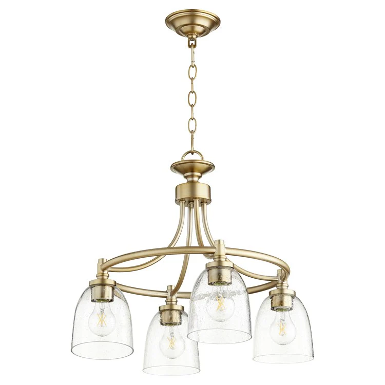 Rossington Four-Light Chandelier with Clear Seeded Glass Shades - Frankwebs