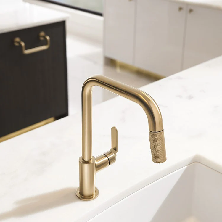 Litze Single Handle SmartTouch Pull Down Faucet with Square Spout/Industrial Handle - Frankwebs