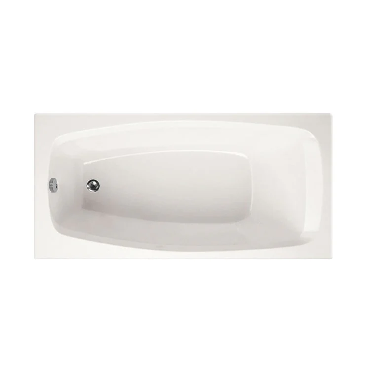 Soaking Tub Designer Collection Solitude 60 x 30 Inch Drop-In Tub Only End White Acrylic - Frankwebs