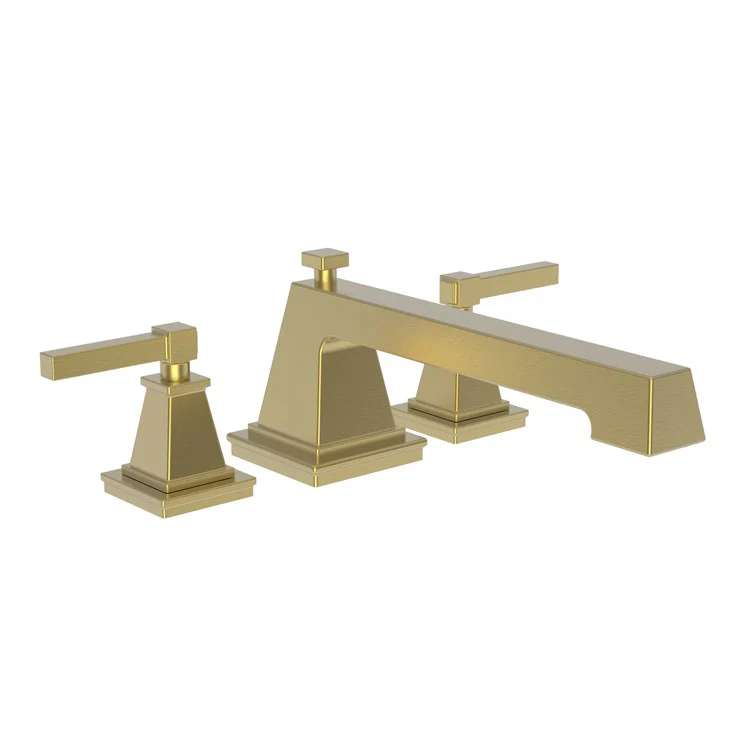 Roman Tub Trim Malvina Deck Mount 2 Lever Satin Gold PVD ADA 8 to 20 Inch Spread - Frankwebs