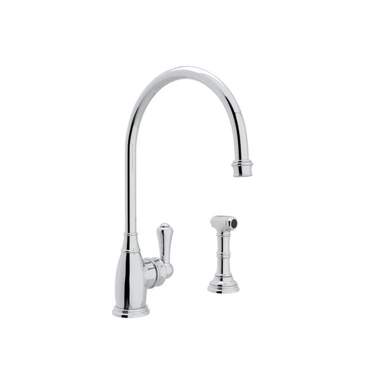 Kitchen Faucet Georgian Era 1 Lever Satin English Gold C-Spout 1.8 Gallons per Minute - Frankwebs