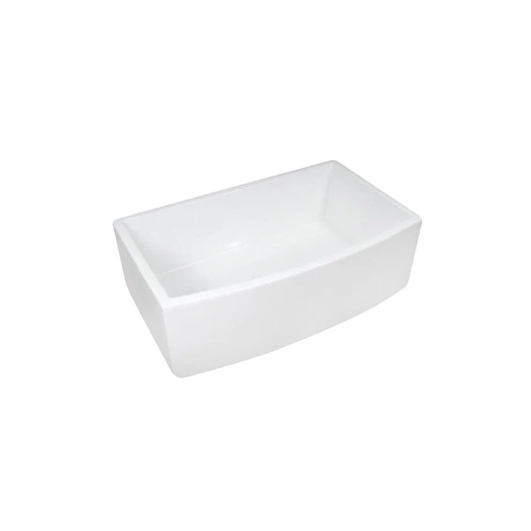 Kitchen Sink 29-3/4L x 17-1/2W Inch Single Bowl Fallbrook Farmer White Curved Rectangle - Frankwebs