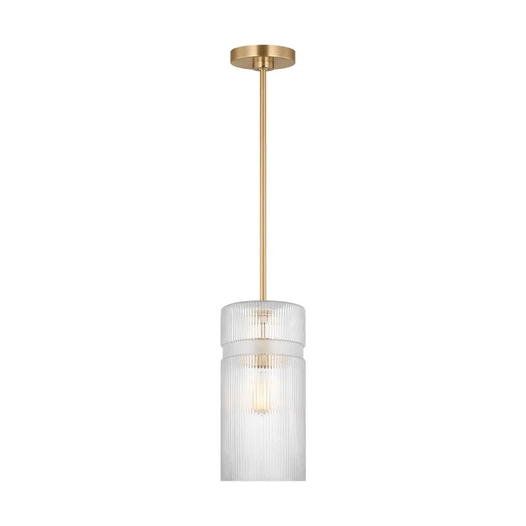 Pendant Liouet Small 1 Lamp Satin Brass Clear Ribbed - Frankwebs