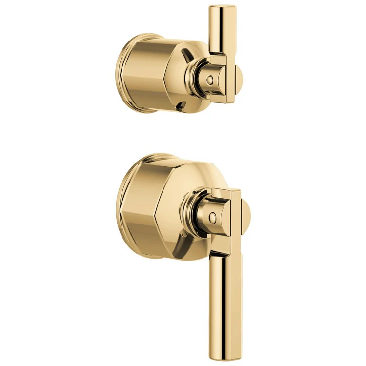 Handle Kit Invari Zinc 2 Lever Brilliance Luxe Gold for Pressure Balance Valve with Integrated Diverter Trim 2-1/4 Inch - Frankwebs