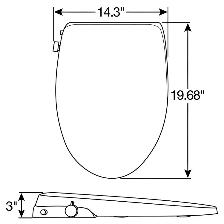 Bidet Seat Haven 500E Elongated Closed Front with Cover Plastic White - Frankwebs