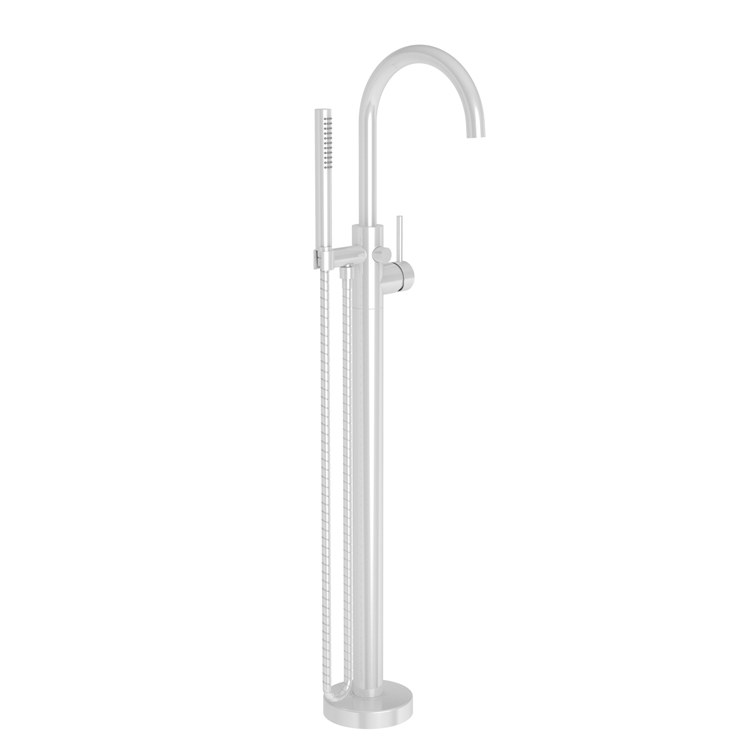 Tub Filler Priya Freestanding with Handshower 1 Lever ADA French Gold PVD 1 Hole - Frankwebs