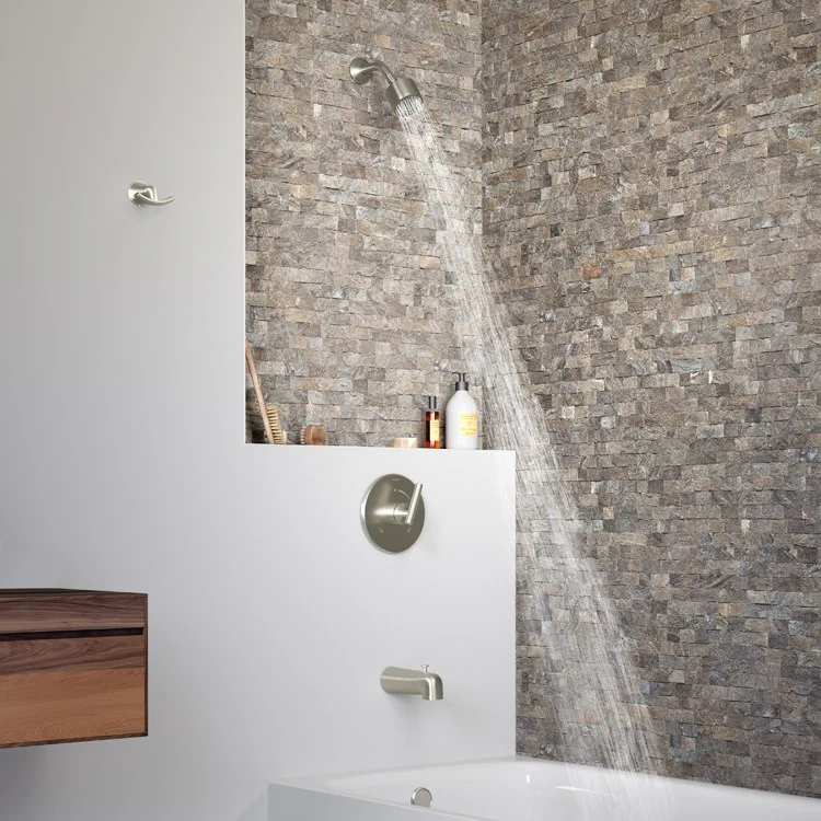 Tub and Shower Trim Dia with Color Indicators 1 Lever Satin Nickel ADA 1.5 Gallons per Minute - Frankwebs