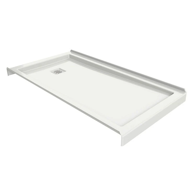 Shower Base B3 Square Drain/Tunnel White 60L x 36W Inch Acrylic Back End - Frankwebs