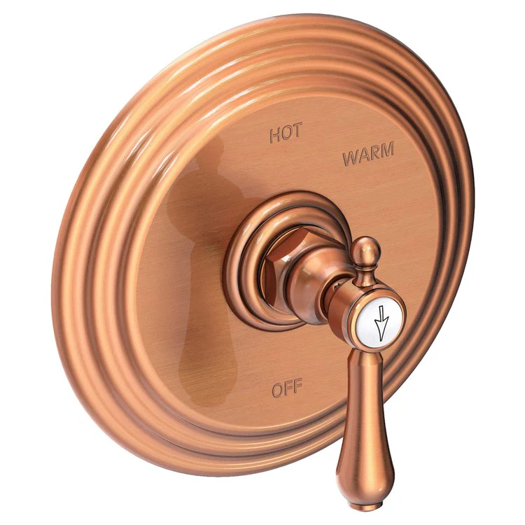 Pressure Balance Valve Trim Chesterfield Round 1 Lever Antique Brass ADA Depth 3-2/3 Inch - Frankwebs