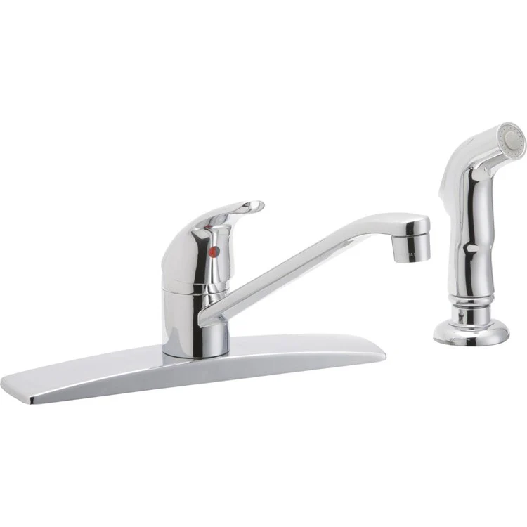 Kitchen Faucet Everyday Deck Mount 1 Lever ADA Chrome Handspray Type Side Standard 3 Hole Spout Height 5-7/8 Inch - Frankwebs