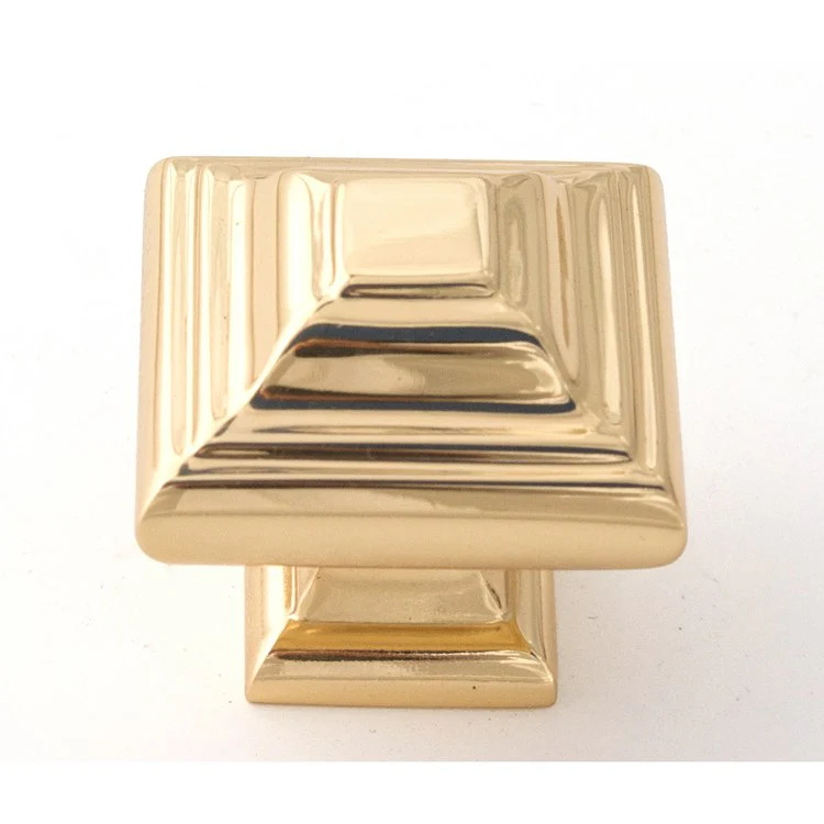 Knob Geometric Square Polished Chrome Brass 1-1/4 Inch 1-1/4 Inch 3/4 Inch - Frankwebs