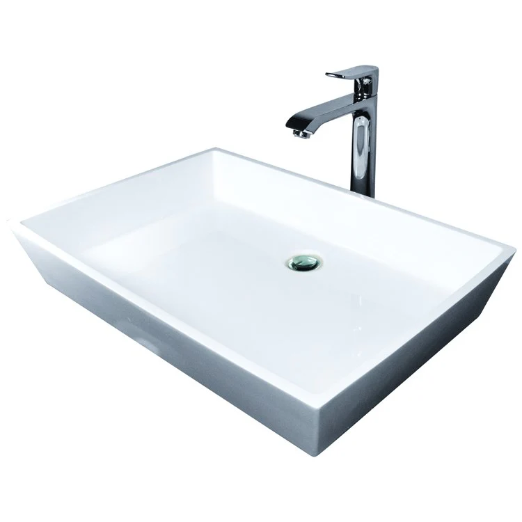 Vessel Prism Freestanding 22 x 15 Inch White Hydroluxe SS - Frankwebs