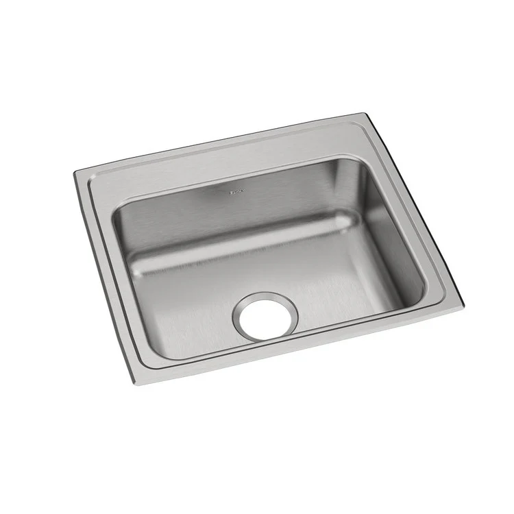 Kitchen Sink Celebrity 22 x 19.5 Inch Single Bowl Brushed Satin Drop-In Drain Location Center Bottom Only Pads - Frankwebs