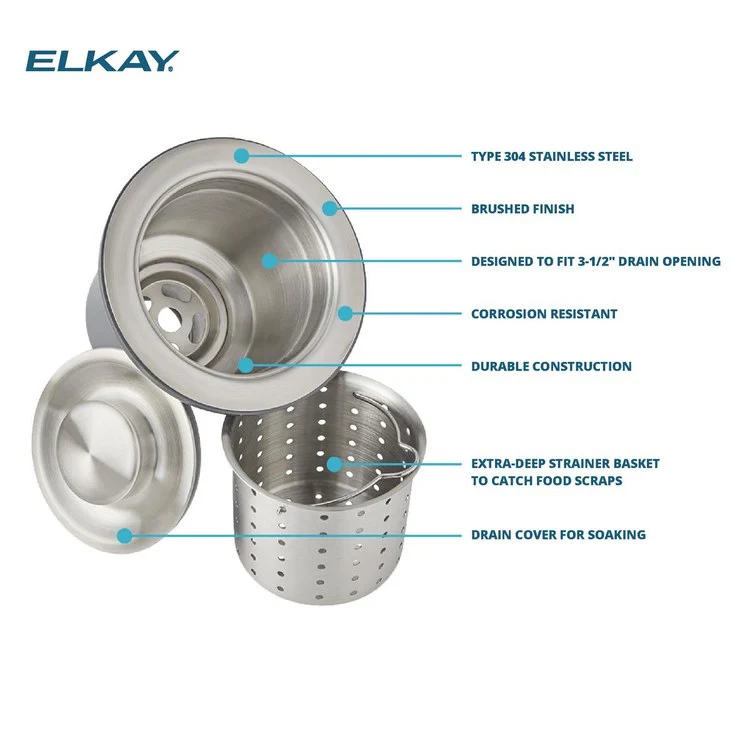 Drain Fitting Deep Strainer Basket 5 x 6 Inch Stainless Steel for 3-1/2IN Drain Opening with 4-1/2IN Flange 4-1/2 Inch - Frankwebs