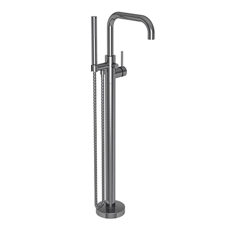 Tub Filler East Square Exposed Freestanding with Handshower 1 Lever ADA Forever Brass PVD Brass 1.8GPM Handshower - Frankwebs