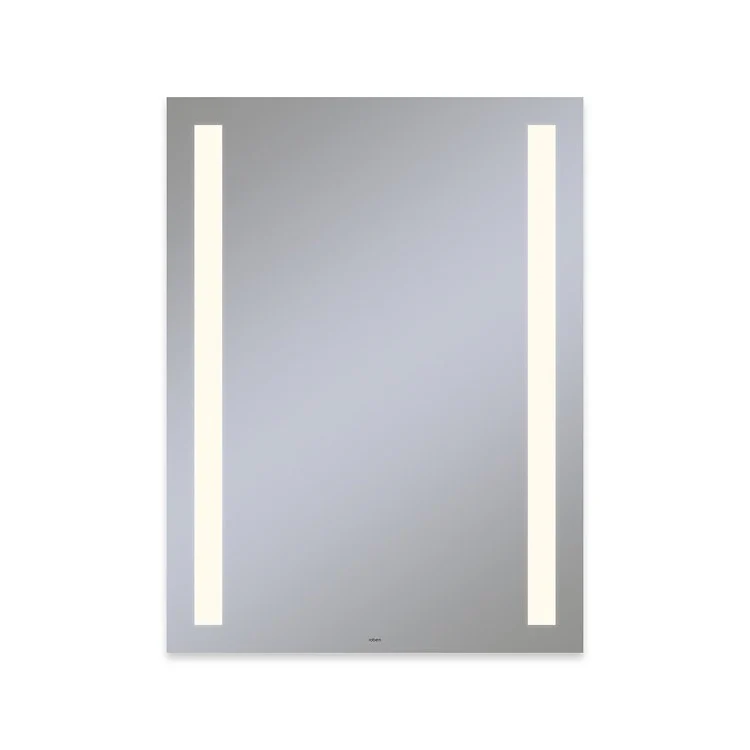Bathroom Mirror Vitality Column Light Pattern Square 30W x 40H Inch Wall Mount Defogger Included and Color Temperature 3000 Kelvin Warm White Light - Frankwebs
