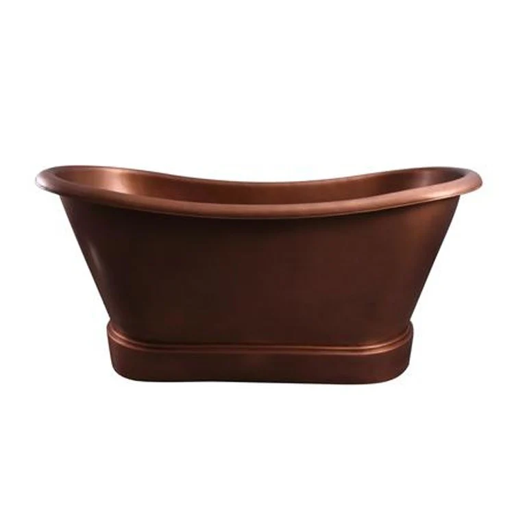 Freestanding Tub Calumet Double Slipper Oval Smooth Antique Copper No Faucet Holes - Frankwebs