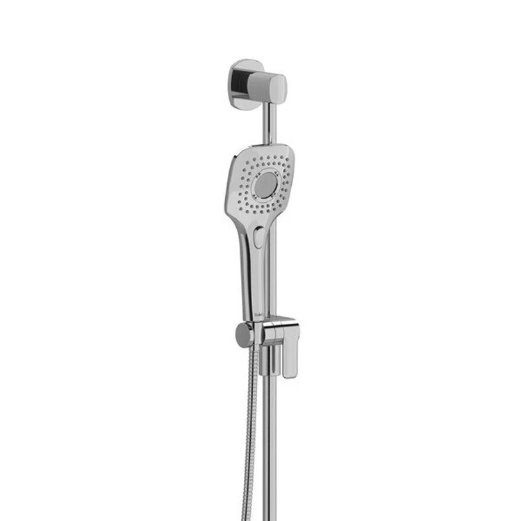 Handshower Set Square 2-Jet Chrome 2 Function 1.8 Gallons per Minute 39 Inch Slide Bar - Frankwebs