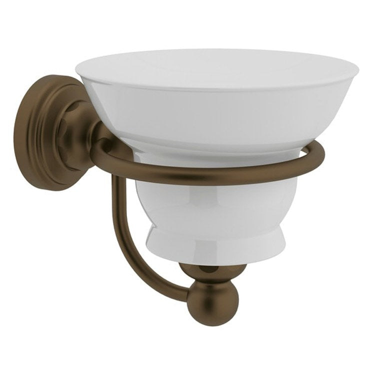 Soap Dish Edwardian English Gold Wall Mount Oval Porcelain - Frankwebs
