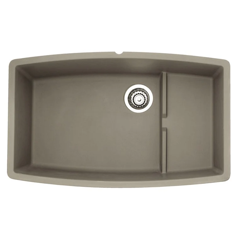 Kitchen Sink Performa Cascade 32 x 20 Inch Single Bowl with 8x17-1/2 Inch Raised Ledge Coal Black Undermount - Frankwebs