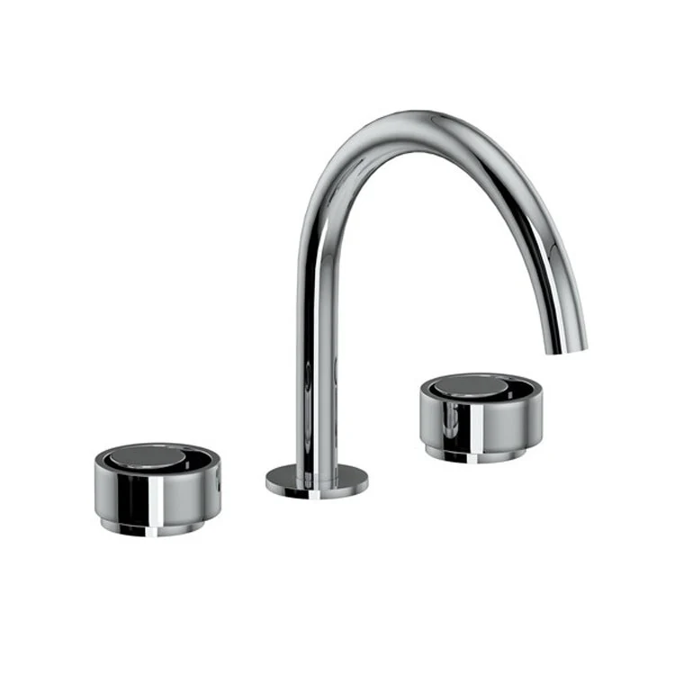 Lavatory Faucet Eclissi Deck Mount 2 Circular Satin Nickel/Matte Black 1.2 Gallons per Minute 4-1/8 Inch - Frankwebs