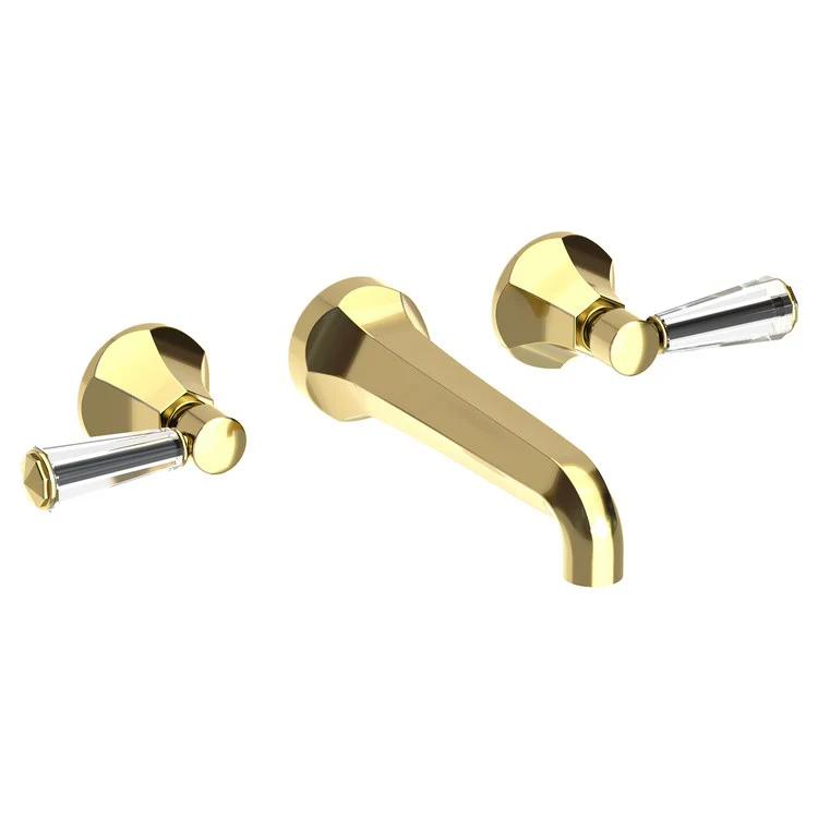 Lavatory Faucet Metropole Wall Mount 8 Inch Spread 2 Lever ADA WaterSense Midnight Chrome 1.2 Gallons Per Minute Brass/Crystal Less Drain Spout Reach 7-1/2 Inch - Frankwebs