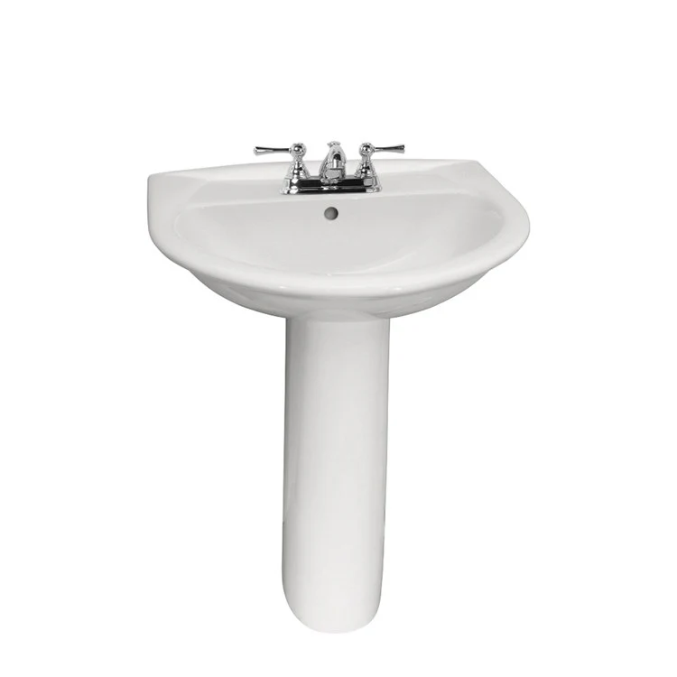 Pedestal Lavatory Karla Centerset White Round - Frankwebs