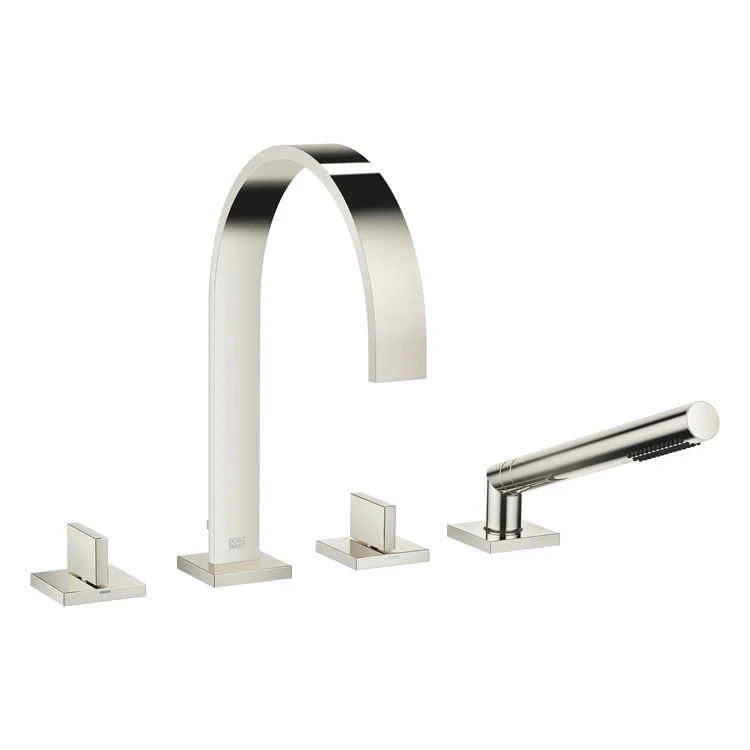 Tub Filler MEM Mixer for Deck Mount with Handshower 2 Lever Brushed Dark Platinum - Frankwebs