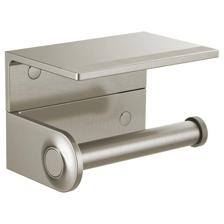 Toilet Paper Holder Kintsu Open Post Brilliance Luxe Nickel Metal 6-1/4 Inch 4 Inch Wall Mount - Frankwebs