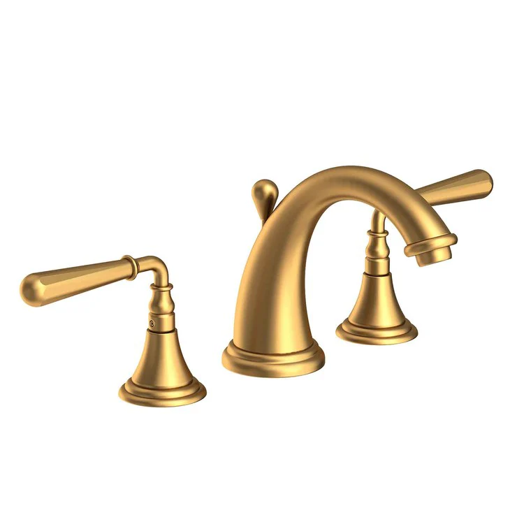 Lavatory Faucet Bevelle Widespread 8 to 20 Inch Spread 2 Lever ADA Satin Gold PVD 1.2 Gallons per Minute Brass Spout Height 4-1/8 Inch - Frankwebs