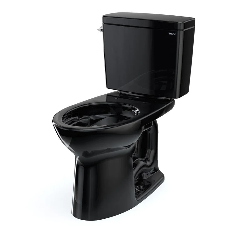 Toilet Drake 2 Pieces Universal Height Ebony Elongated ADA 30-1/8 Inch 1.28 Gallons per Flush Left Hand Chrome Less Seat - Frankwebs