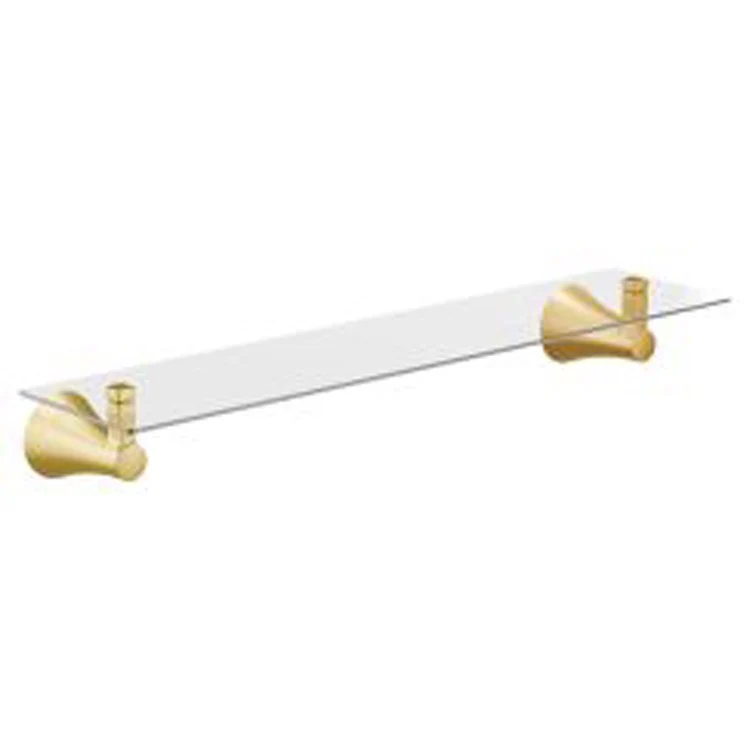 Shelf Flara Vanity Brushed Gold 21 x 5 Inch Glass - Frankwebs