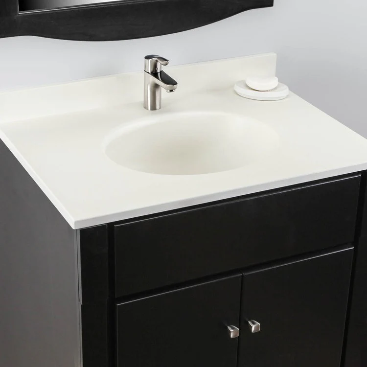 Vanity Top Ellipse Single Bowl 31 x 22 Inch ADA Tahiti White Swanstone - Frankwebs