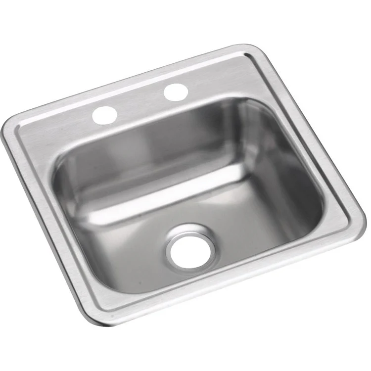 Bar Sink Dayton 15 x 15 Inch Single Bowl with Drain Opening 50 Pack 2 Hole ADA Satin Drop-In Square Drain Size 2 Inch - Frankwebs
