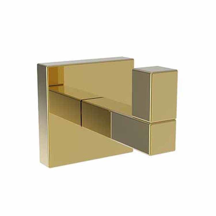 Robe Hook Cube 2 Single French Gold PVD 1-4/5 Inch 2-3/8 Inch Wall Mount Brass - Frankwebs