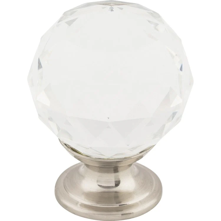 Knob Crystal Clear for Decorative Hardware Brushed Satin Nickel Brass 1-3/8 Inch 1-3/4 Inch - Frankwebs