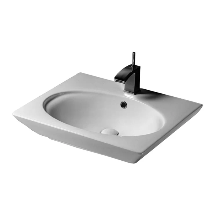 Lavatory Sink Opulence Above Counter 23 Inch Oval White - Frankwebs