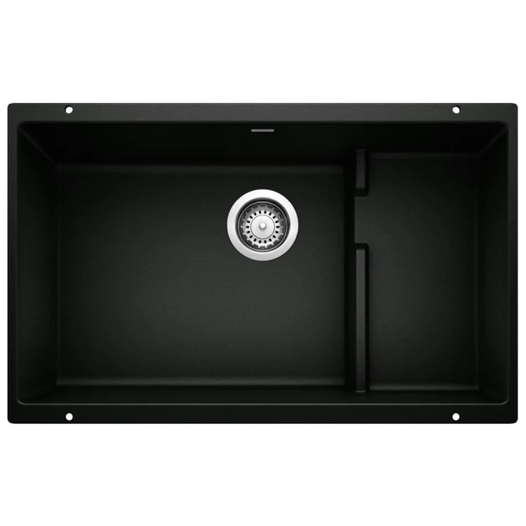 Kitchen Sink Precis Cascade 29 x 18 Inch Single Bowl Super Coal Black Undermount Rectangle Silgranit - Frankwebs