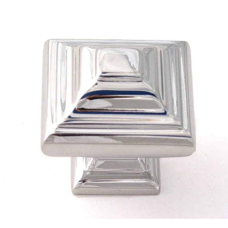 Knob Geometric Square Polished Chrome Brass 1-1/4 Inch 1-1/4 Inch 3/4 Inch - Frankwebs