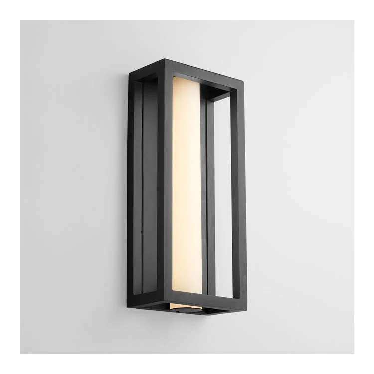 Aperto Single-Light Large Outdoor Wall Sconce - Black - Frankwebs