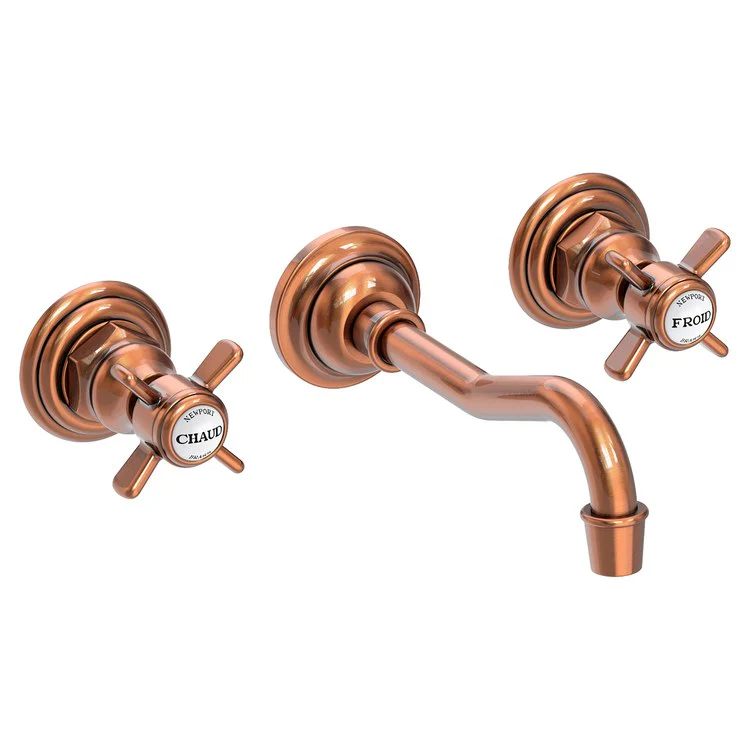 Lavatory Faucet Fairfield Wall Mount 8 Inch Spread 2 Cross ADA WaterSense Satin Gold PVD 1.2 Gallons per Minute Less Drain 3 Hole - Frankwebs