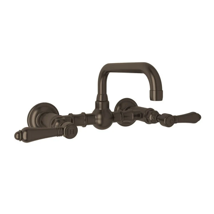 Lavatory Faucet Acqui Wall Mount 2 Metal Lever Italian Brass 1.2 Gallons per Minute Brass - Frankwebs