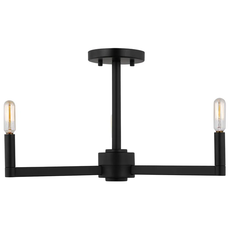 Ceiling Light Fullton Semi-Flushmount 3 Lamp Midnight Black - Frankwebs