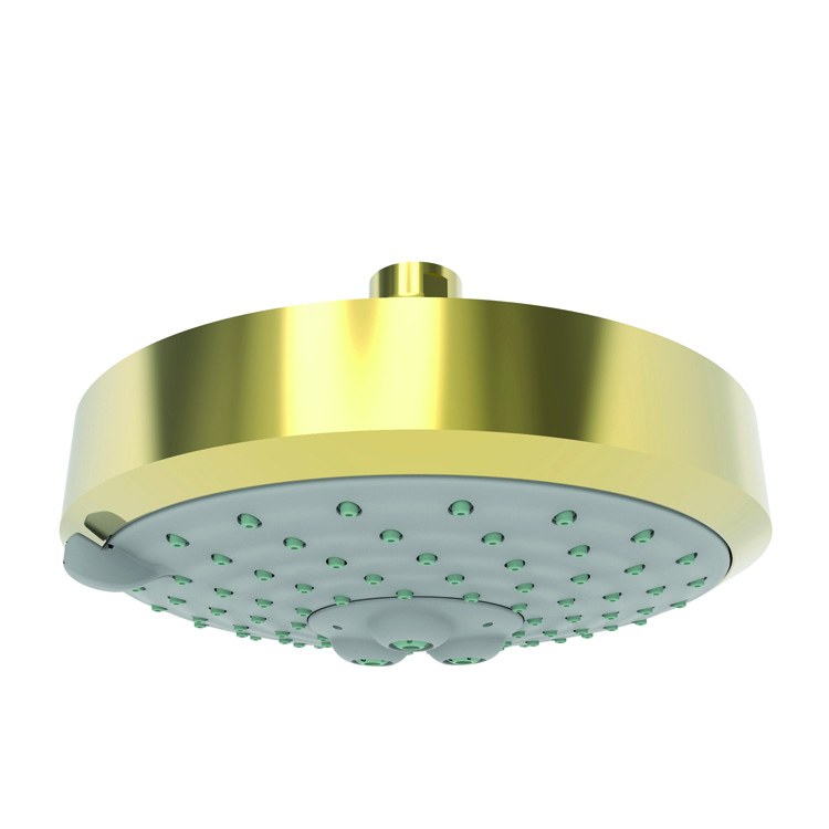 Showerhead Newport Bath 3 Function Satin Gold PVD 5-15/16 Inch 1.8 Gallons per Minute Full/Message/Intense Turbo Spray - Frankwebs