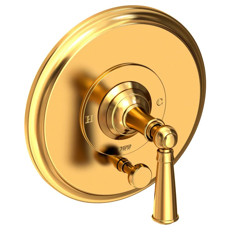 Aylesbury Pressure Balance Tub/Shower Valve Trim Only with Lever Handle - Polished Gold PVD - Frankwebs