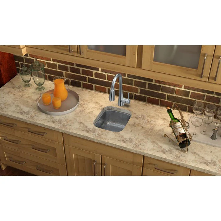 Bar Sink 12 x 14 Inch Single Bowl Hammered Mirror Undermount Rectangle Drain Size 3-1/2 Inch - Frankwebs