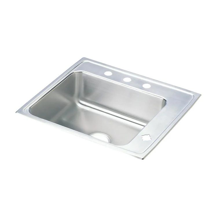 Classroom Sink Lustertone 22 x 19.5 Inch Single Bowl Right Lustrous Satin Drop-In Minimum Cabinet Size 27 Inch 7-1/2 Inch 18 Gauge Bottom Only Pads 64090012 Mounting Hardware Included for Countertops Up to 3/4IN - Frankwebs