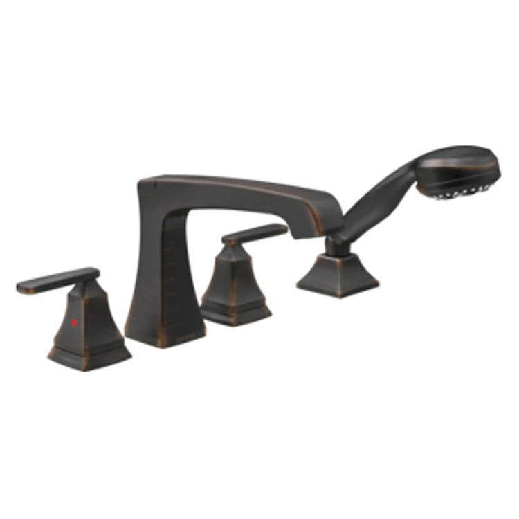 Ashlyn Two Handle 4-Hole Roman Tub Faucet with Handshower - Frankwebs