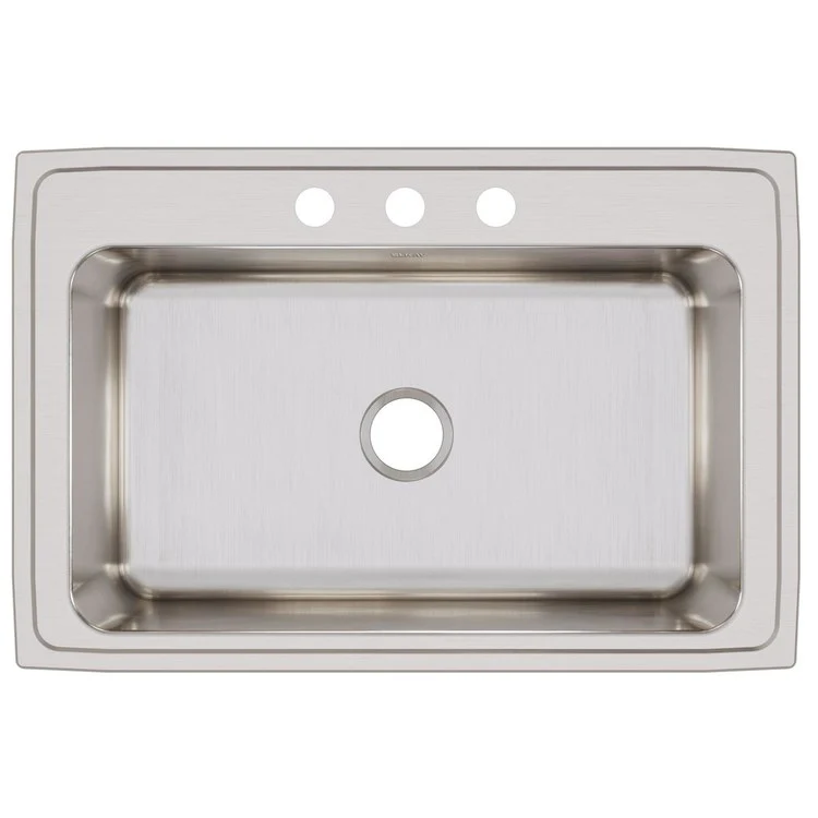 Kitchen Sink Lustertone Classic 33 x 22 Inch Single Bowl 3 Hole Lustrous Satin Drop-In 11-5/8 Inch - Frankwebs